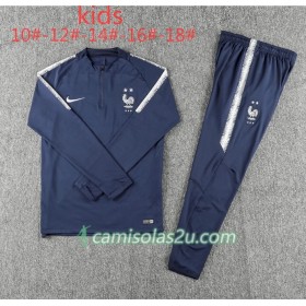 França 2 Stars Criança Sweat de Treino Conjunto Azul 2018